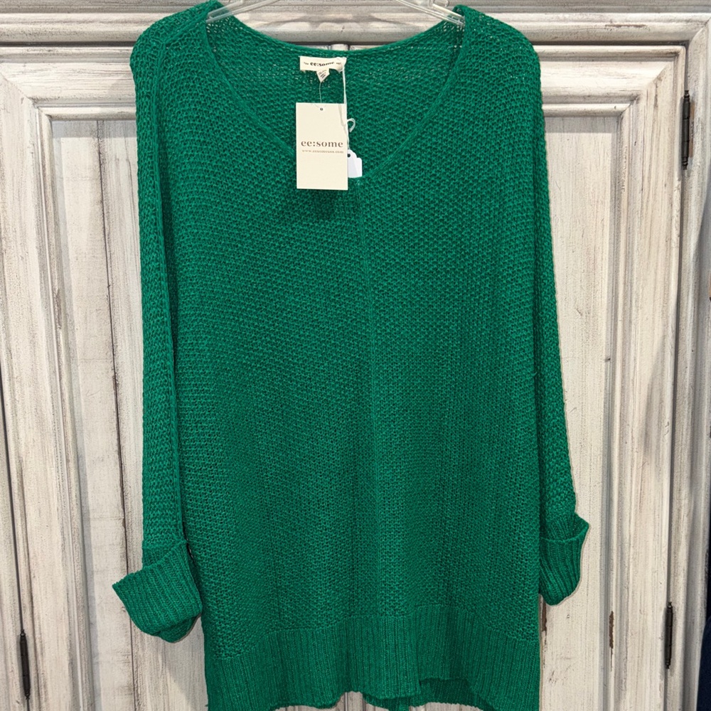 Eesome Emerald V-Neck Women's Sweater